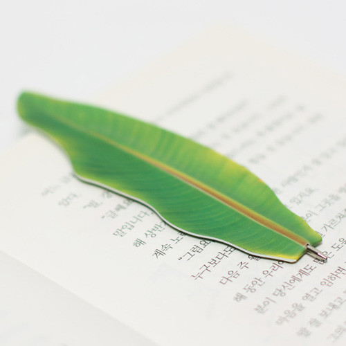 Appree Banana leaf bookmark black ballpoint pen 