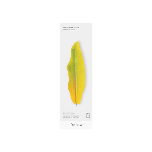Yellow - Appree Banana leaf bookmark black ballpoint pen 