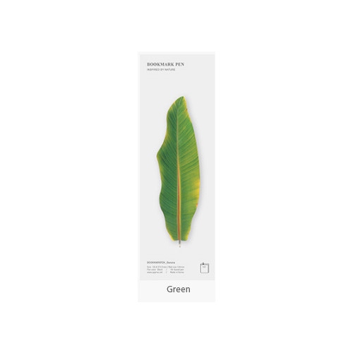 Green - Appree Banana leaf bookmark black ballpoint pen 