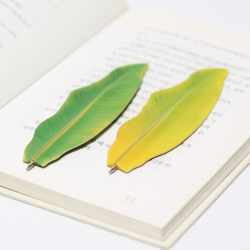 Appree Banana leaf bookmark black ballpoint pen set 