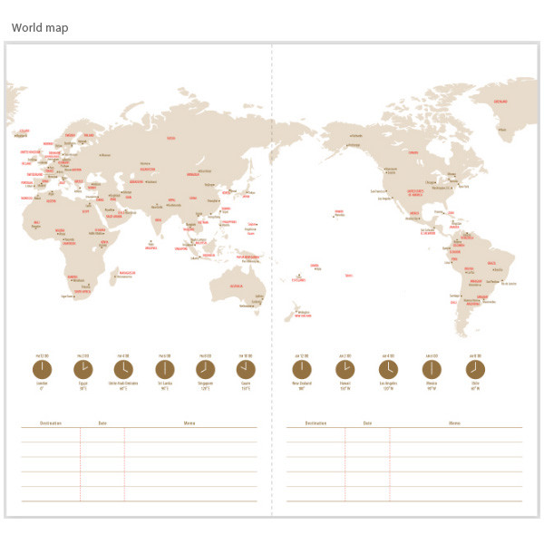 World map - Edit small dated diary planner