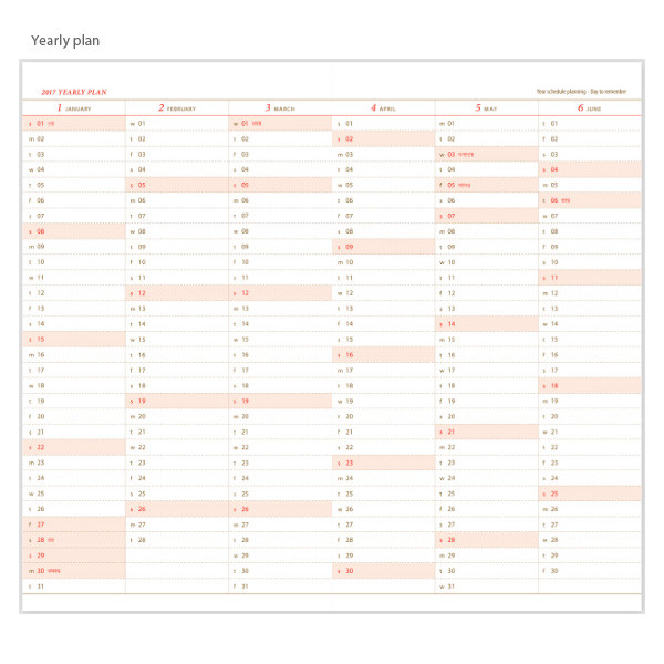 Yearly plan - Edit small dated diary planner