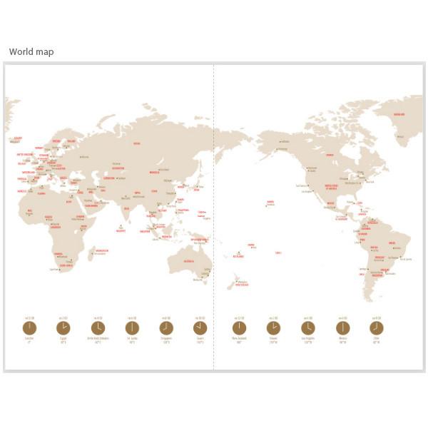 World map - Edit large dated diary planner