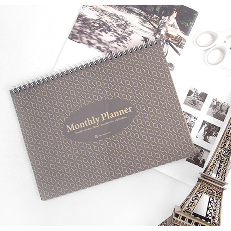 Wirebound Kraft undated monthly desk planner Wirebound Kraft undated monthly desk planner