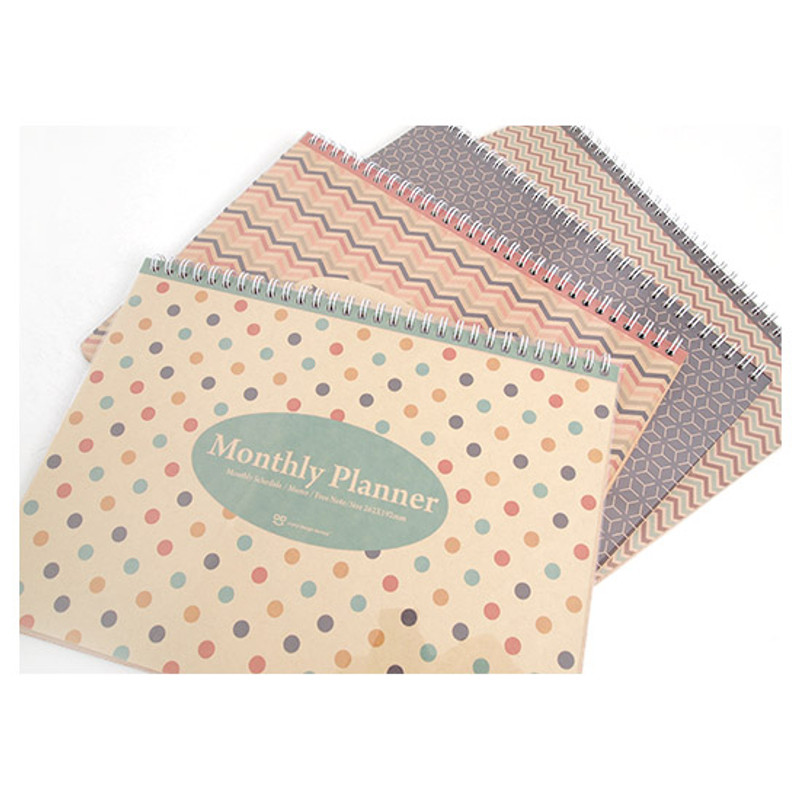 Wirebound Kraft undated monthly desk planner Wirebound Kraft undated monthly desk planner