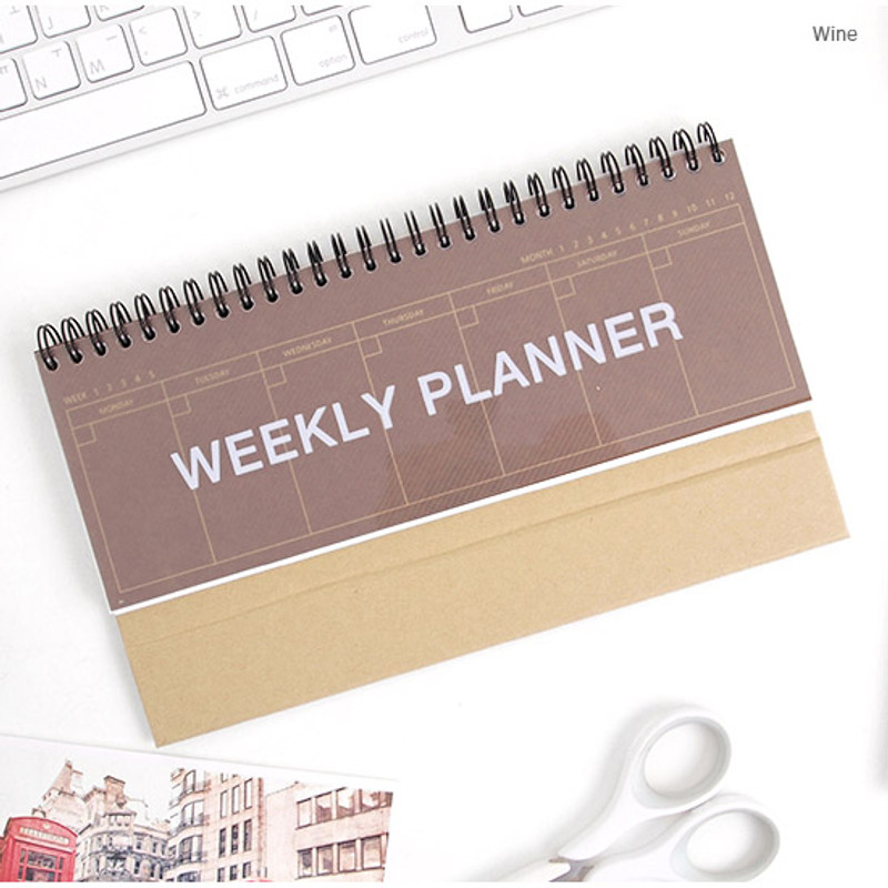 Wine - Wirebound Kraft undated weekly desk planner