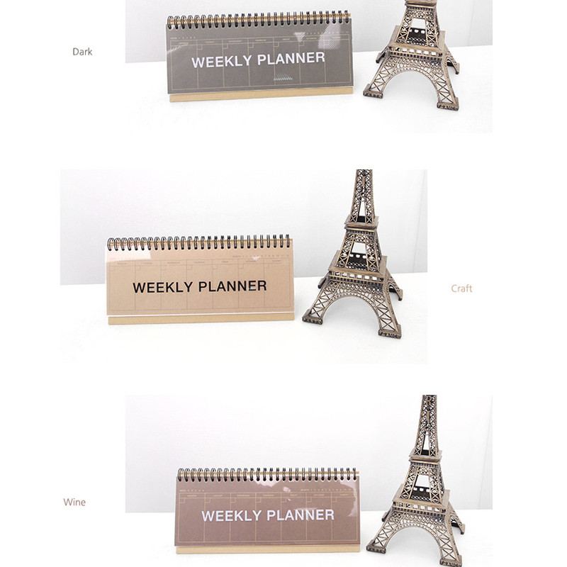 Colors of Wirebound Kraft undated weekly desk planner