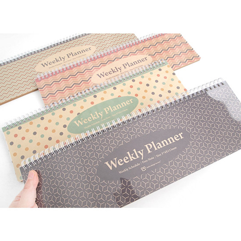 Wirebound kraft undated weekly desk planner