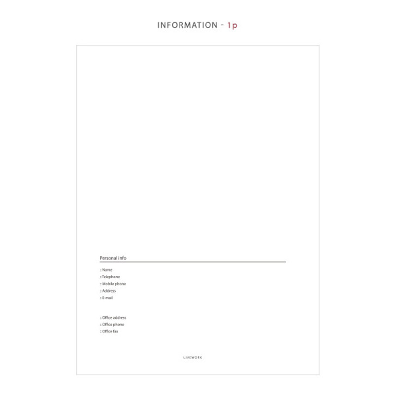 Information - Mon cahier wirebound large undated daily planner  Information - Mon cahier wirebound large undated daily planner
