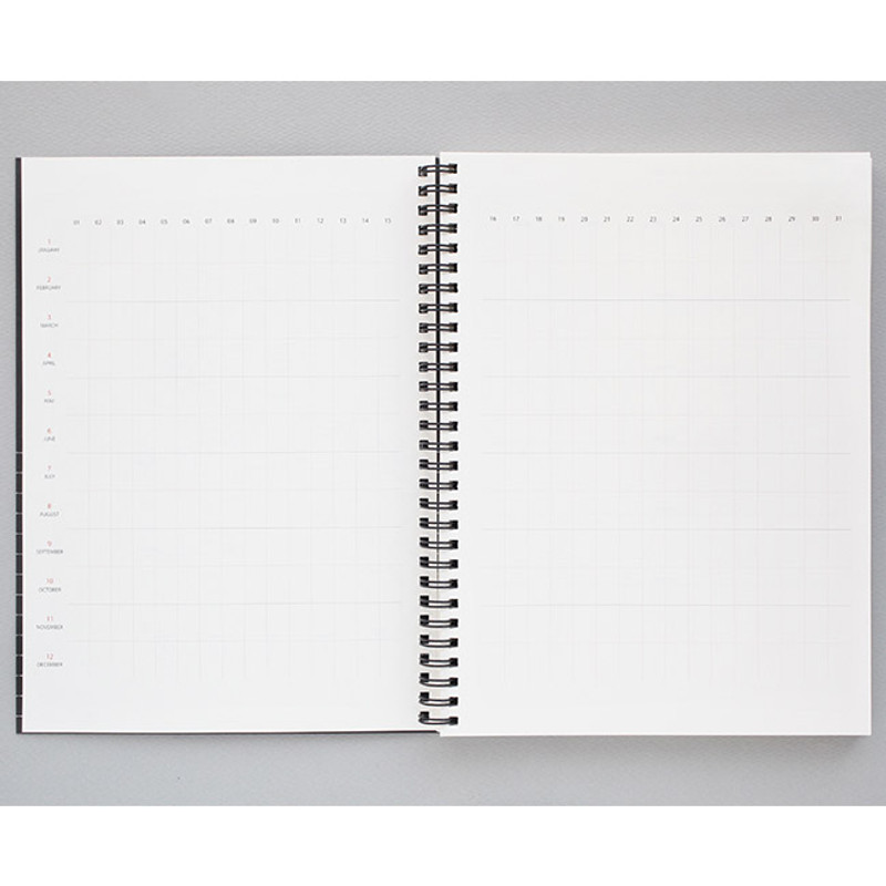 Yearly - Mon cahier wirebound large undated daily planner  Yearly - Mon cahier wirebound large undated daily planner