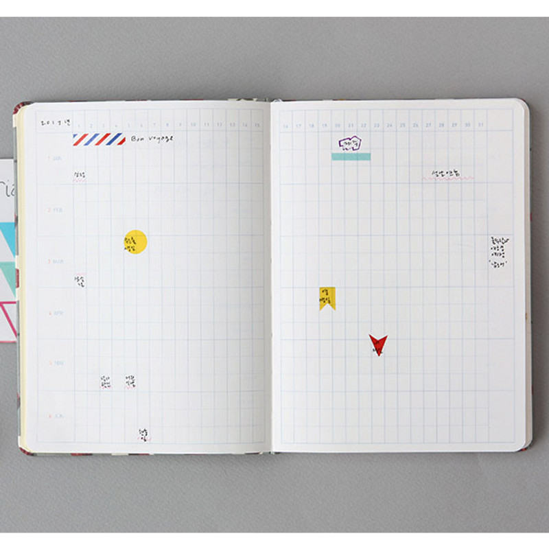 Yearly plan - Bonne promenade pattern undated planner Yearly plan - Bonne promenade pattern undated planner