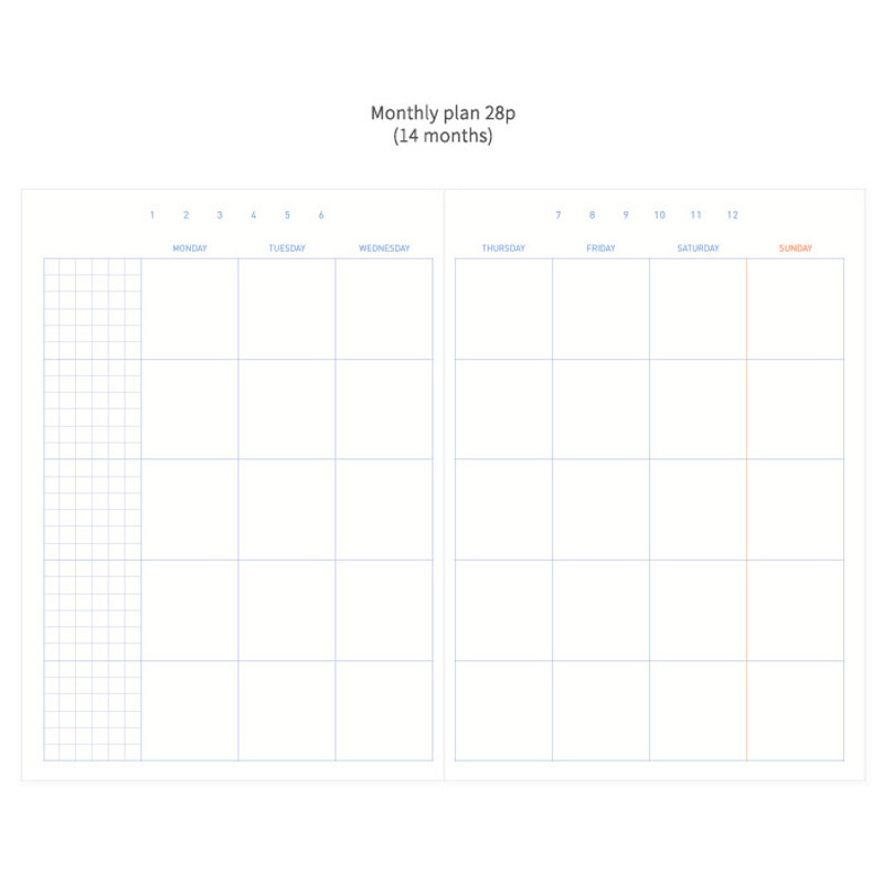 Monthly plan - Bonne promenade pattern undated planner Monthly plan - Bonne promenade pattern undated planner