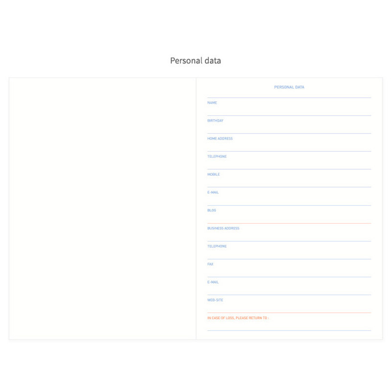 Personal data - Bonne promenade pattern undated planner Personal data - Bonne promenade pattern undated planner