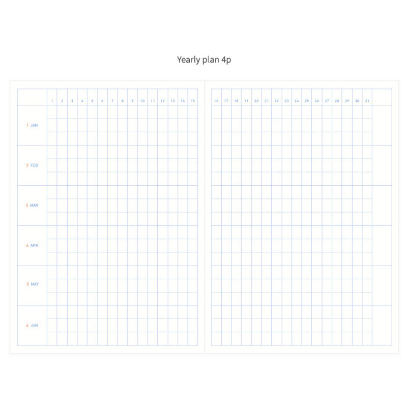 Yearly plan - Bonne promenade pattern undated planner Yearly plan - Bonne promenade pattern undated planner