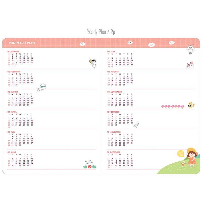 Yearly plan - 2017 Hello coco weekly dated diary