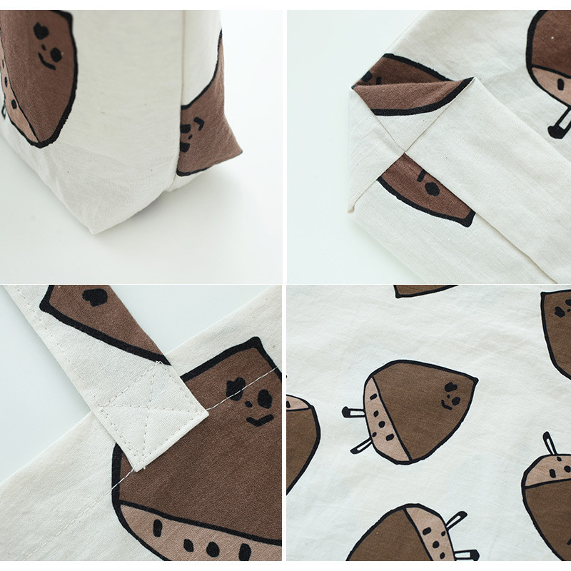 Detail of Jam Jam pattern cotton shopper tote bag 