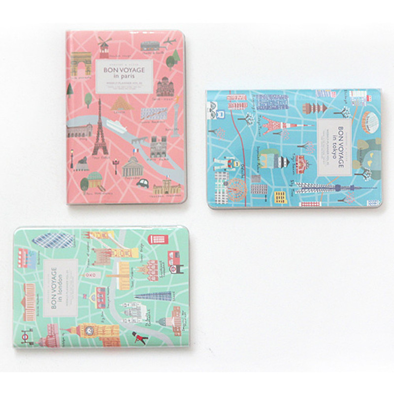 Bon voyage city undated weekly diary  Bon voyage city undated weekly diary