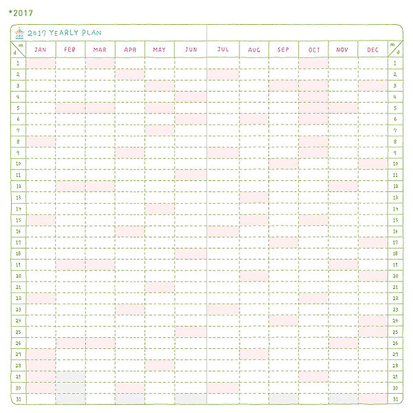 Yearly plan - 2017 Day N zoo pocket dated diary