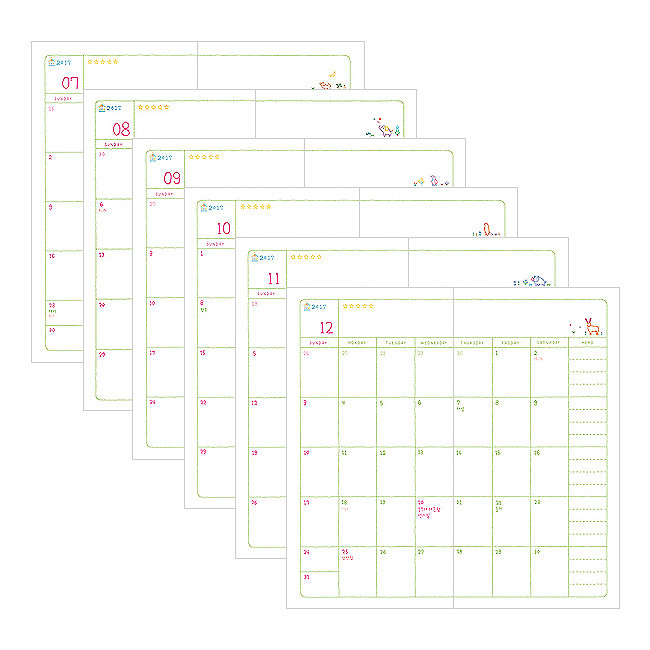 Monthly plan - 2017 Day N zoo pocket dated diary
