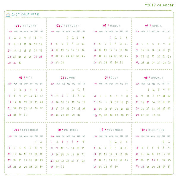 Calendar - 2017 Day N zoo pocket dated diary