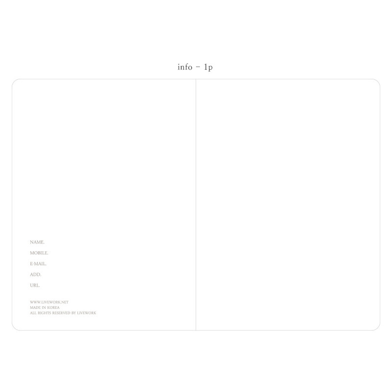 Info - 2017 Livework Object weekly dated diary