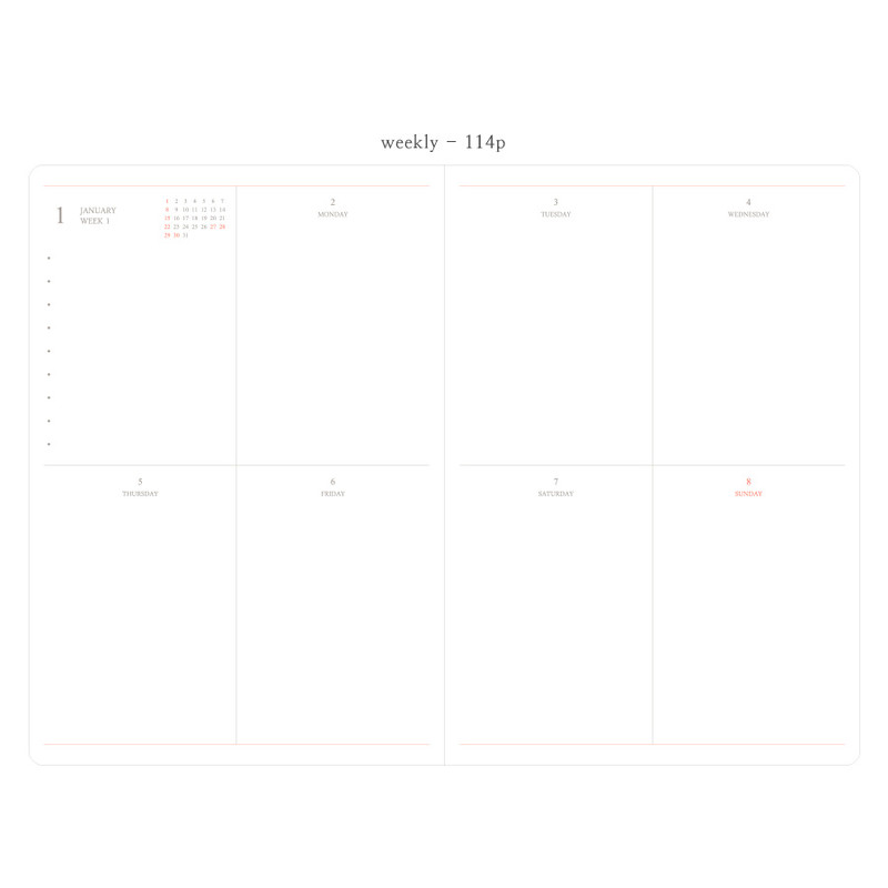 Weekly plan - 2017 Livework Object weekly dated diary