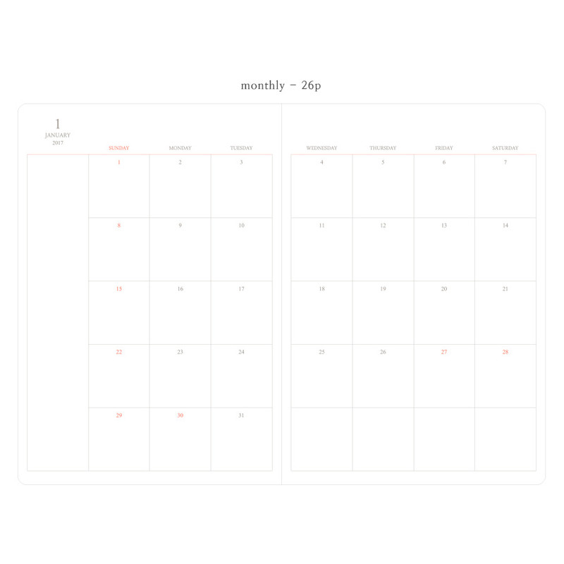 Monthly plan - 2017 Livework Object weekly dated diary