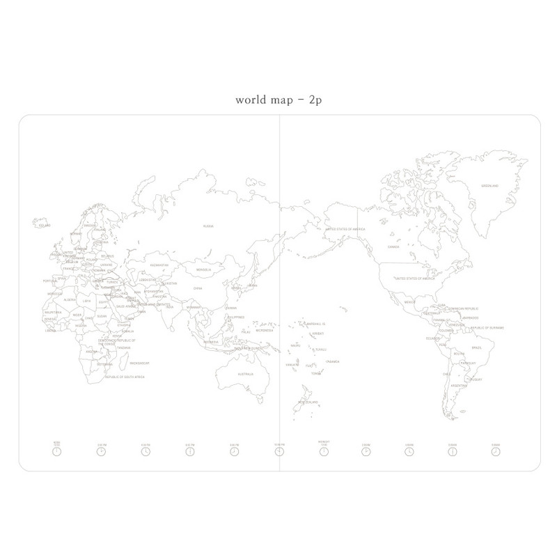 World map - 2017 Livework Object weekly dated diary