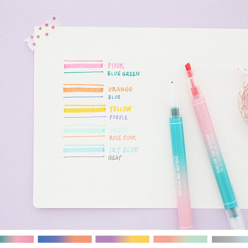 10 Colors double ended highlighter chisel/fine point set 10 Colors double ended highlighter chisel/fine point set
