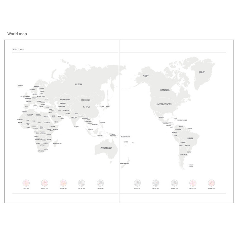 World map - 2017 Dot your day weekly dated diary  World map - 2017 Dot your day weekly dated diary