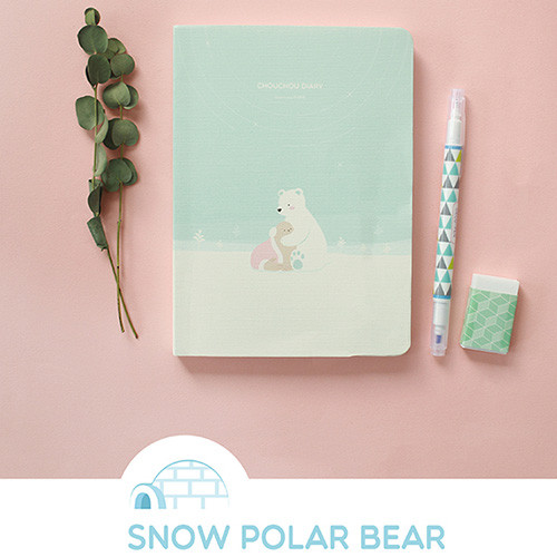 Snow polar bear - ChouChou cute illustrations dated diary 