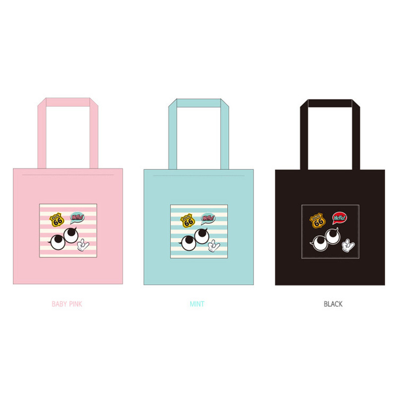 Colors of Afternoon Hello cotton shoulder tote bag