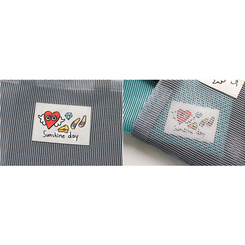 Detail of Afternoon Hello sunshine day small mesh tote bag Detail of Afternoon Hello sunshine day small mesh tote bag