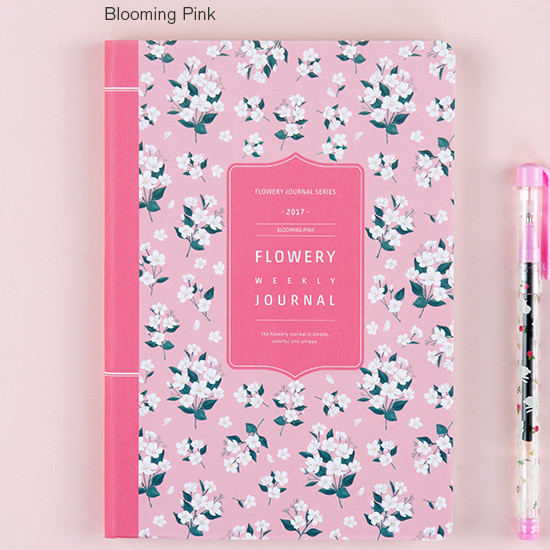 Blooming pink - 2017 Flower pattern weekly dated journal