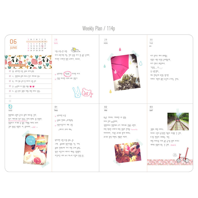 Weekly plan - 2017 Flower pattern weekly dated journal