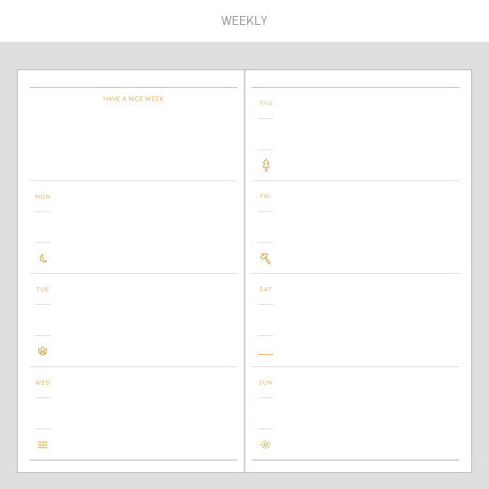 Weekly - 2017 Daily nice undated diary