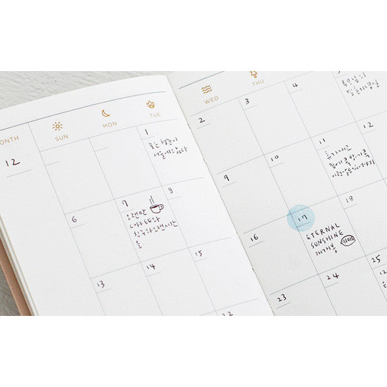 Monthly - 2017 Daily nice undated diary