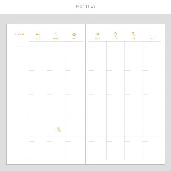 Monthly - 2017 Daily nice undated diary