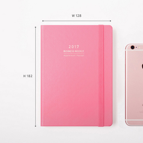 Size of 2017 Appointment B6 business dated weekly planner