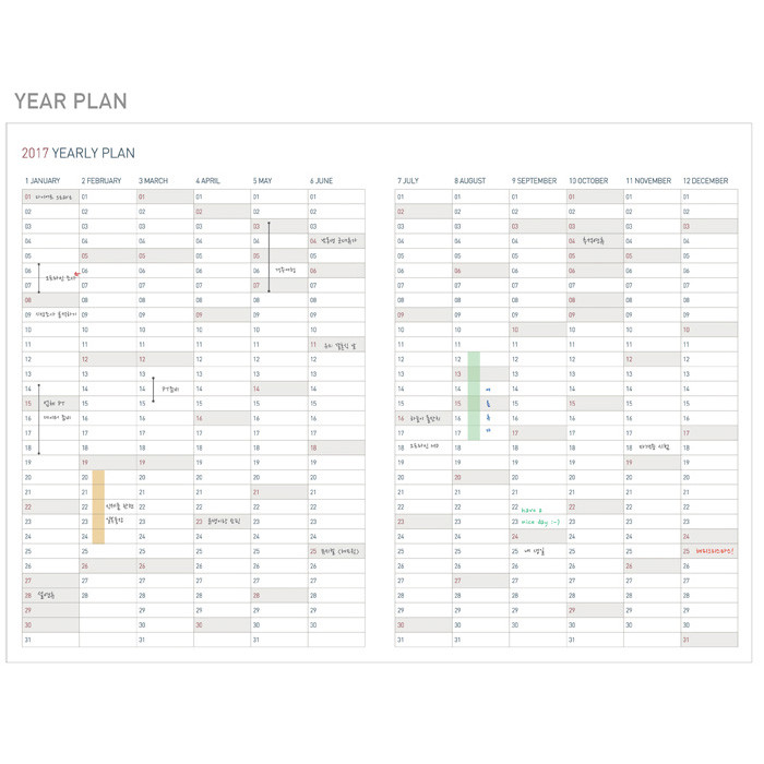 Yearly plan - 2017 Appointment B6 business dated weekly planner