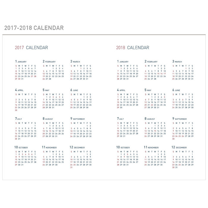 Calendar - 2017 Appointment B6 business dated weekly planner