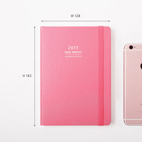 Size of 2017 Appointment B6 free dated weekly planner