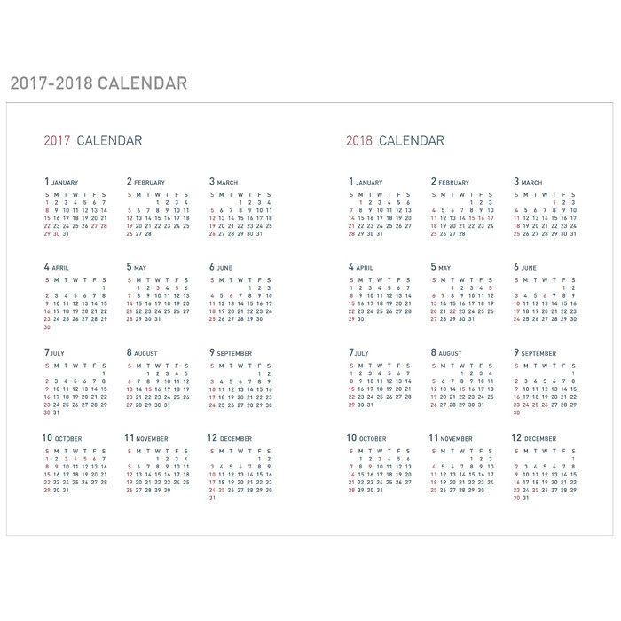 Calendar - 2017 Appointment B6 free dated weekly planner