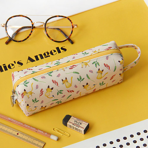 Yellow - Willow pattern cube pencil case