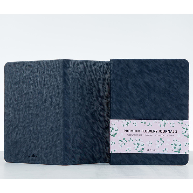  Ardium Premium flower pattern navy weekly undated small journal