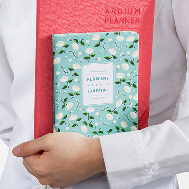 Premium flower pattern weekly undated small journal