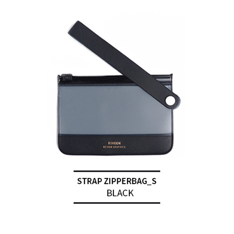 Black - Rihoon Translucent small zip lock flat pouch Black - Rihoon Translucent small zip lock flat pouch