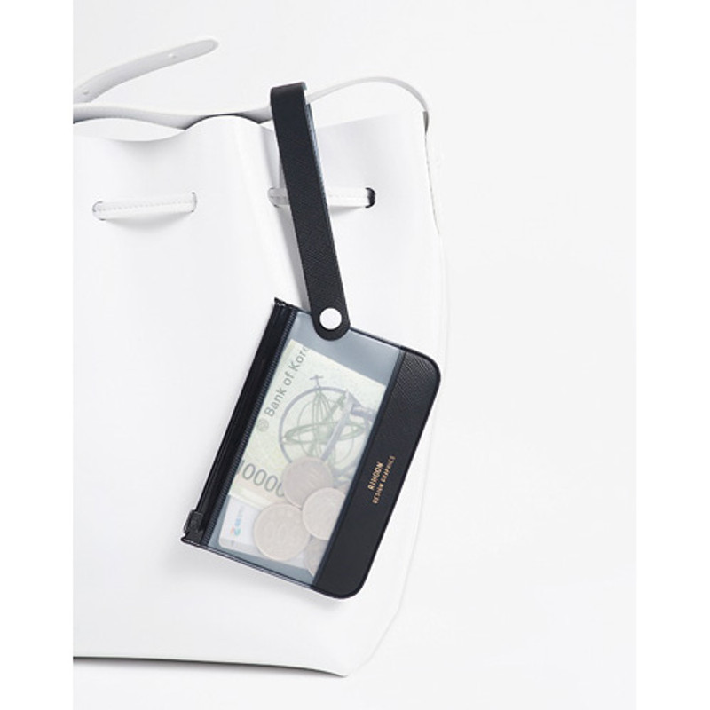 Black - Rihoon Translucent small zip lock flat pouch Black - Rihoon Translucent small zip lock flat pouch