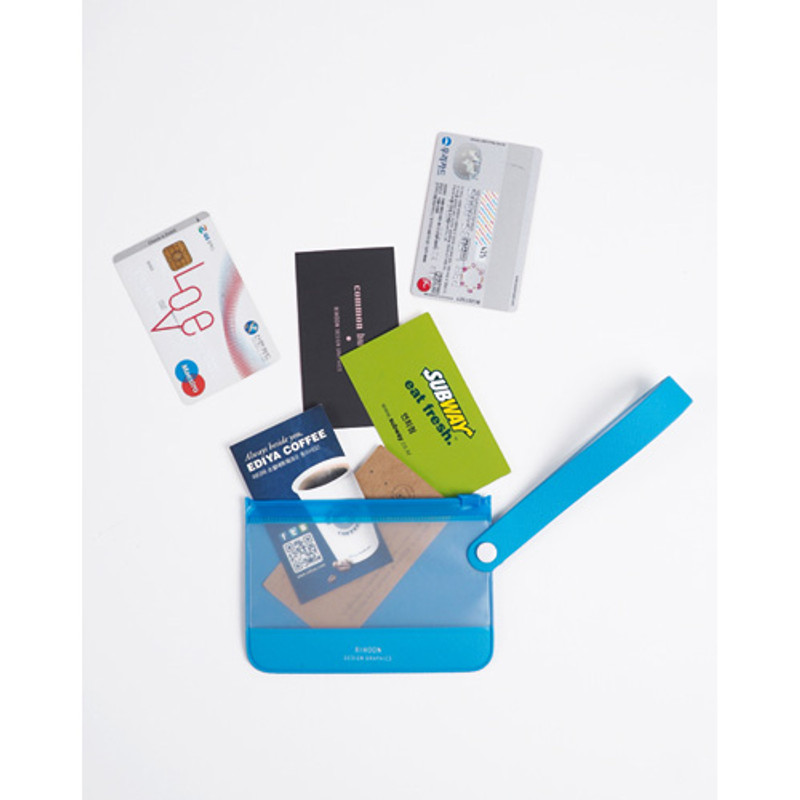 Blue - Rihoon Translucent small zip lock flat pouch Blue - Rihoon Translucent small zip lock flat pouch