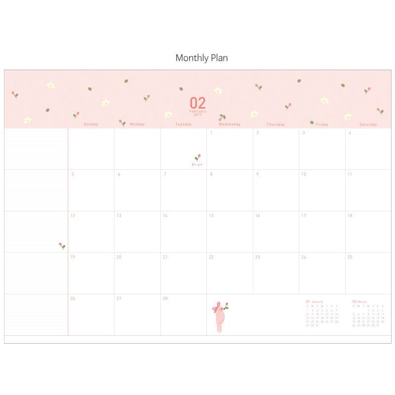 Monthly plan - 2017 Livework Piyo dated monthly desk scheduler 